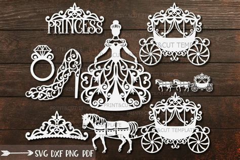 Download Free Wedding Princess Bride Bundle cut out svg dxf templates laser cut for Cricut